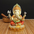 Ganesha sitzend, farbig - 17 cm