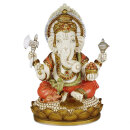Ganesha sitzend, farbig - 17 cm