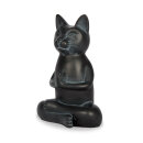 Cat in meditation, black, 15 cm
