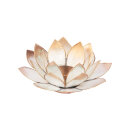 Lotus Teelichthalter Scheitelchakra (weiß)