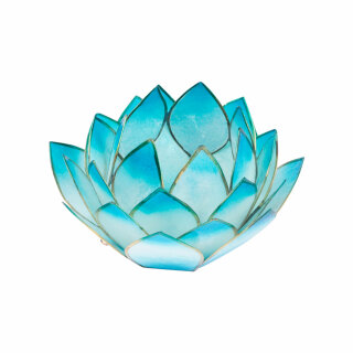 Lotus Teelichthalter klein - blau