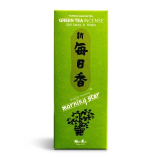Japanische Räucherstäbchen Morning Star Grüner Tee - Großpackung 200 Stück - Nippon Kodo