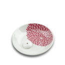 Ceramic incense plate with incense stick holder - Chrysanthemum